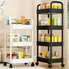 キッチンと寝室用のトロリー収納ラック、床置き型多層スナックラック、家庭用取り外し可能なベビー用品収納ラック