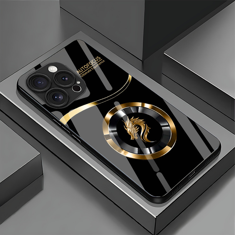 Suitable for Apple 16 Chinese Style Dragon iPhone 14 Pro Tempered Glass 15 Full-Cover Anti-Drop X Creative Xr Simple Design