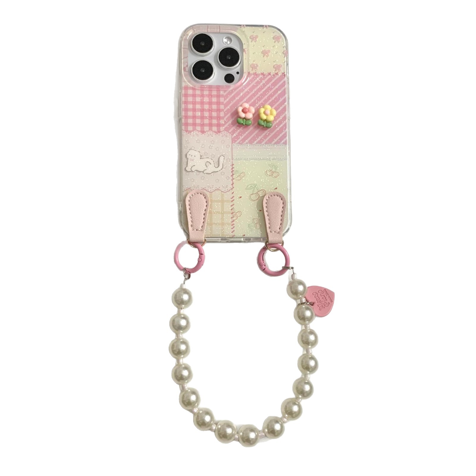 Chica ins empalme flor tridimensional a cuadros para iphone16ProMax/15 funda para teléfono móvil Apple 13 nuevo 14