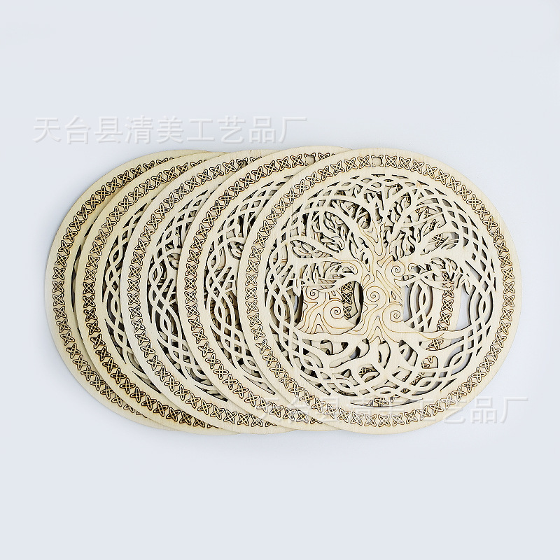 Posavasos de té de madera, adornos de madera, almohadillas de aislamiento térmico anti-escaldado, almohadillas para platos, decoración hueca creativa para el hogar