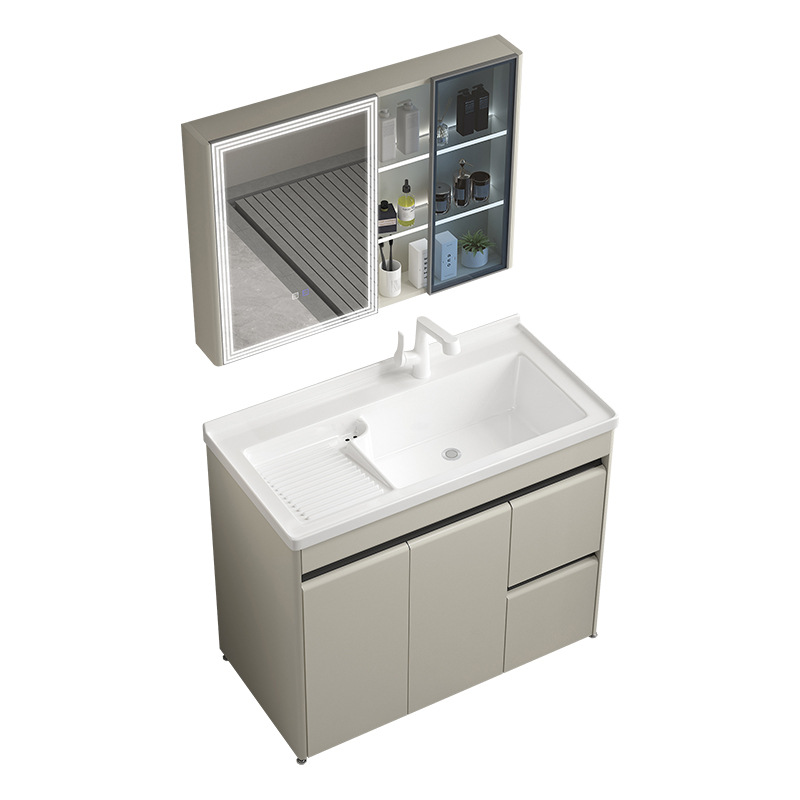 gabinete de baño de acero inoxidable con tabla de fricción lavabo gabinete de baño combinación