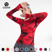 跨境爆款亚马逊瑜伽服秋冬女加绒拉链运动外套长袖健身瑜伽服上衣