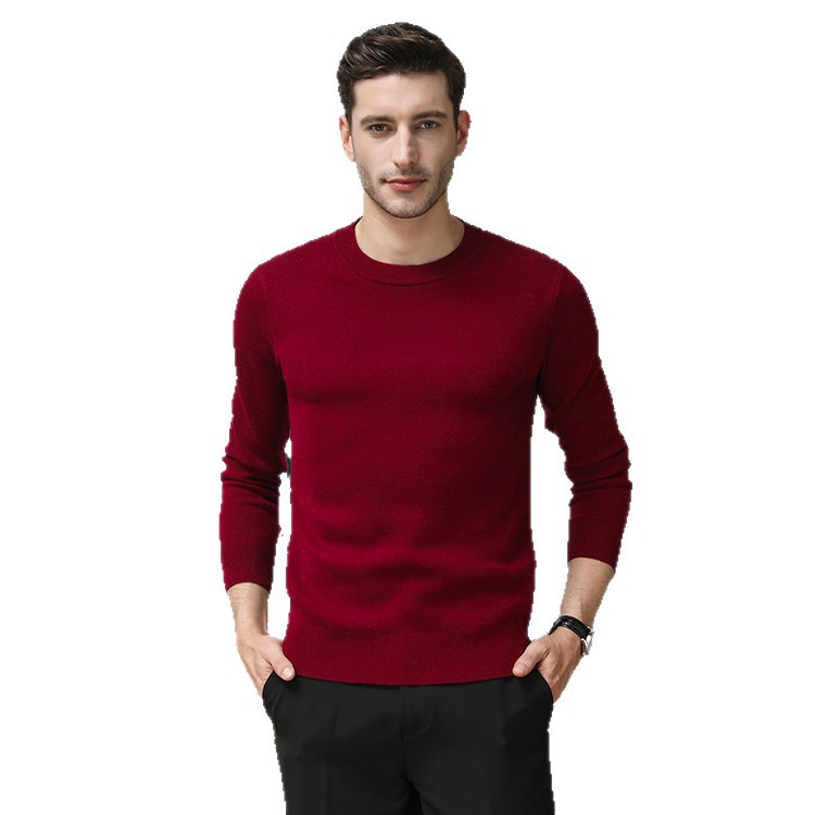 Otoño y invierno nuevo tipo de manga larga nuevo tipo de suéter de punto casual de moda de punto hoodie de cuello redondo simple suéter versátil