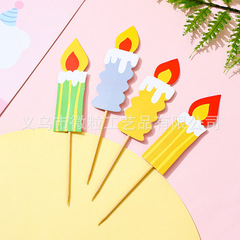 新しい紙のろうそくのケーキの装飾に合わせて、韓国のレトロなins風の赤ちゃんの誕生日に小さいプラグインを焼きます。