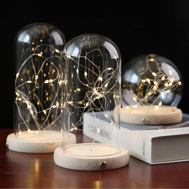 Fabricante Yongshenghua Lámpara LED Cubierta de vidrio Huoshu Yinhua Molde a mano Cubierta de vidrio Cable de cobre Pantalla de lámpara de cadena Interruptor táctil