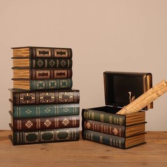 European wooden fake book simulation book ornaments office book model retro decorative props book photography ornaments