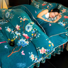 秋冬季牛奶绒被套单件珊瑚绒单双人加绒被罩法莱绒双面绒加厚保暖