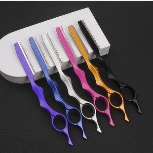 Hairdressing Cutter Metal Hairdressing Cutter Thinning Tool Broken Hair Thinning Tool Holder with Stainless Steel Serrated Blade