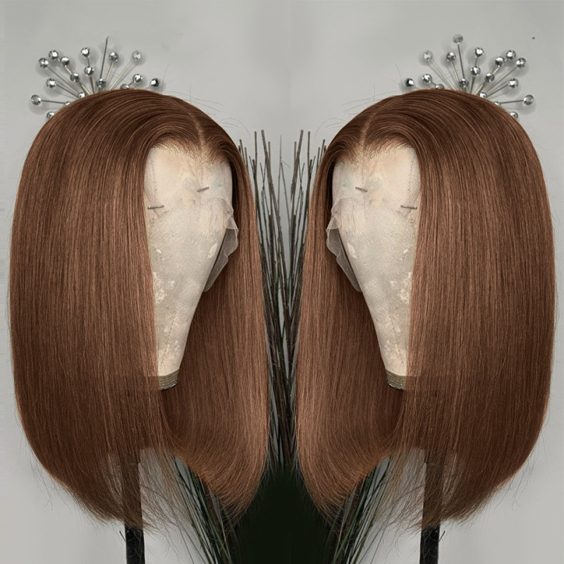 跨境鲍勃wigs 欧美女士短直发波波头 前蕾丝假发 化纤头套|undefined