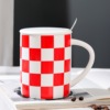 Fashionable ceramics, capacious coffee cup with glass