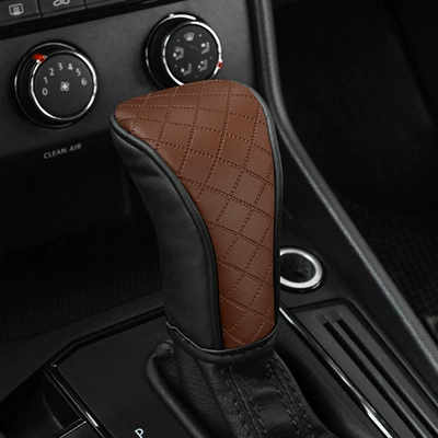 Sürətlər qutusu və əl tormozu başlıqları Cover Car Supplies - manual-transmission-black-brown