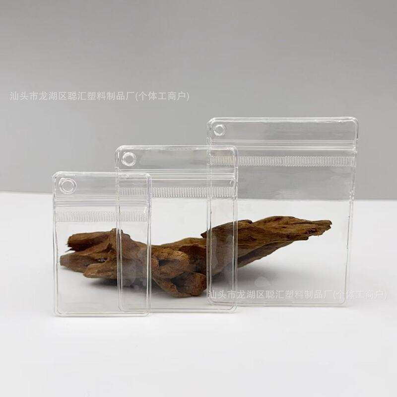 Pvc Jewelry Sealed Bag Transparent Partial Hole Jewelry Keychain Ziplock Bag Hanging Earrings Earrings Bracelet Sealed Bag