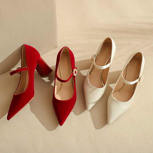 Fufhao Pointed Toe Stiletto Heel Women's Spring Autumn Single Shoes  Fashion Wedding Shoes bridesmaid shoes party shoes