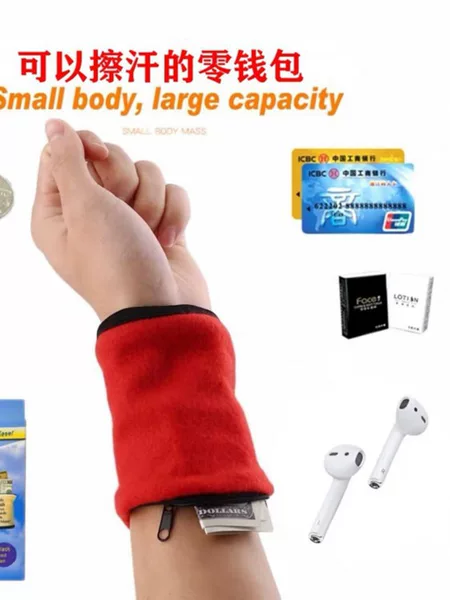 wrist wallets Outdoor Running Non-Mobile Sports Arm Bag Sweat Wrist Bag with Change Key Card Bag