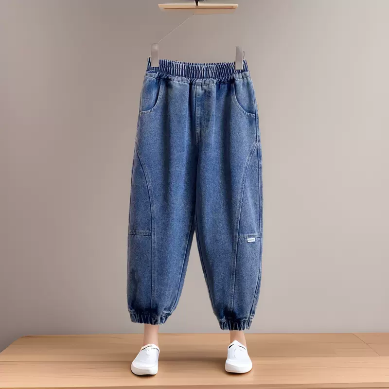儿童裤子男童牛仔裤春秋季2025新款百搭宽松长裤中大童男孩工装裤