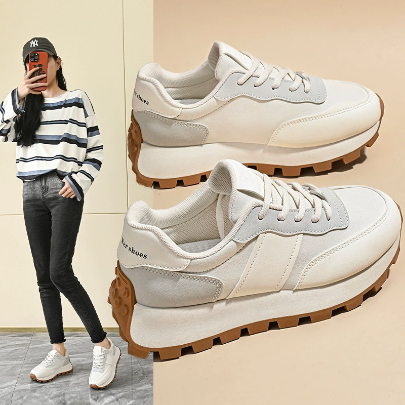 2024 осенние новые модели ins корейские женские туфли для студентов дышащий бег кроссовки для повышения повседневной обуви G6808