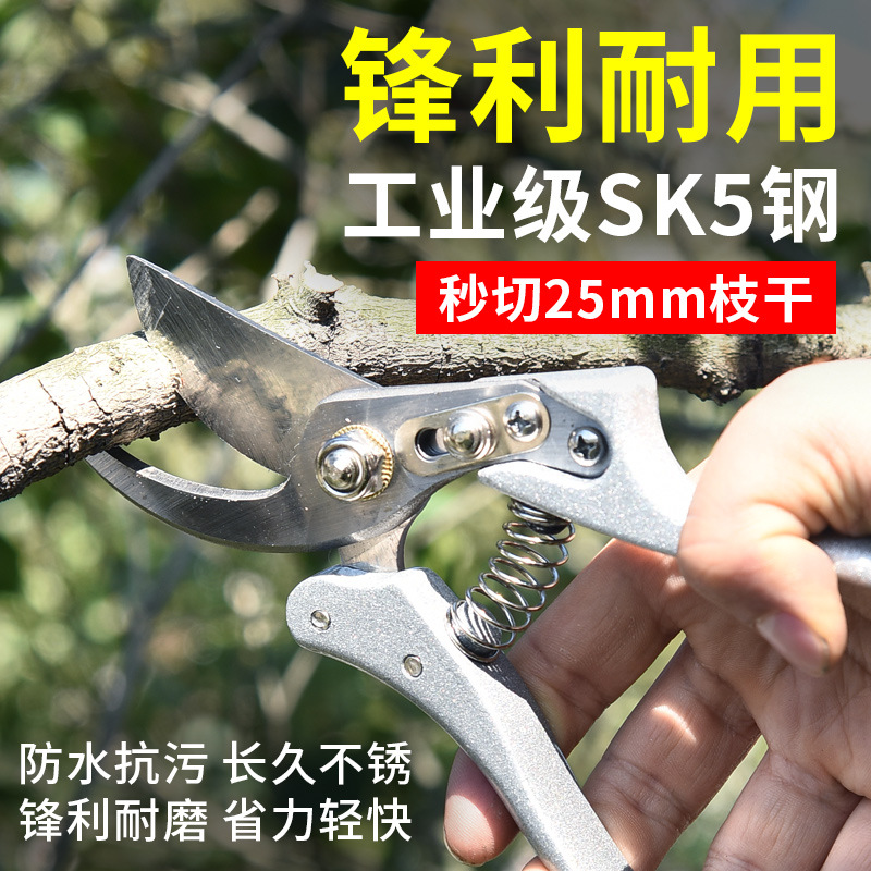 厂家免费打标园林修枝剪sk5家用剪枝修花专用树枝剪刀果树粗枝剪