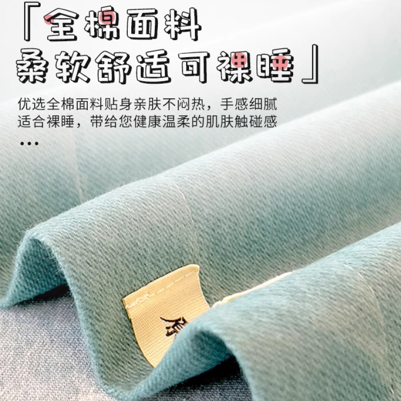 2025 nueva sábana de algodón cepillada de una sola pieza de algodón grueso dormitorio de invierno cama individual funda de almohada de tres piezas