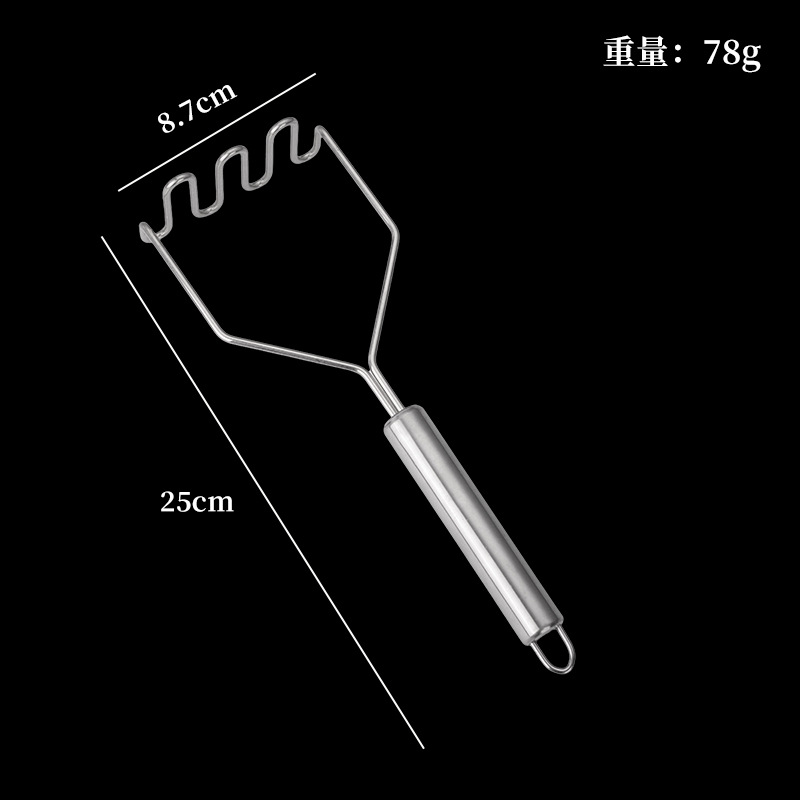 Prensa de barro de acero inoxidable, mango de acero ondulado, máquina de papas, máquina de prensa de papas de cocina, máquina de batería, suplemento de alimentos para bebés