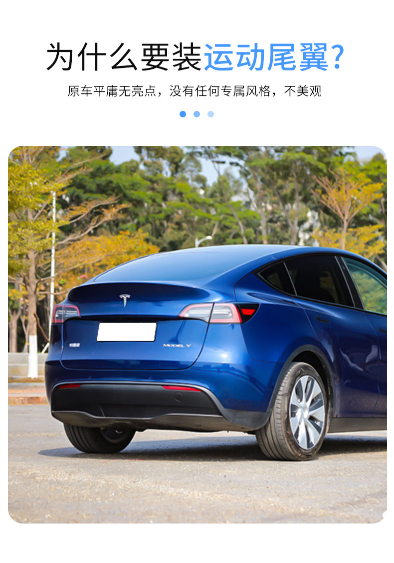 Suitable for the New Version of Model Y/3 Tesla Tail Wing Blow Molding Injection Molding Tail Wing P Version High Performance Fixed Wing Wholesale
