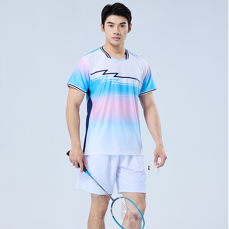 Nuevos trajes deportivos de bádminton se pueden imprimir ropa de entrenamiento ropa de voleibol de aire secado rápido ping-pong 1503