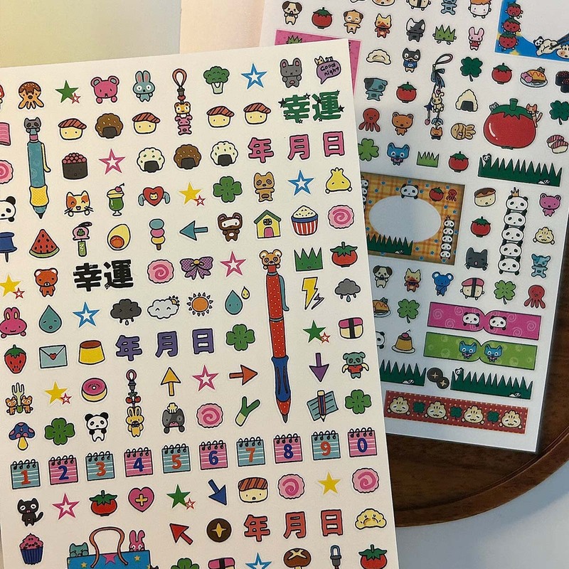 わぁカワイカ古早シールかわいい無敵レトロ切手ステッカー昭和手帳素材装飾タイル卸売り|undefined
