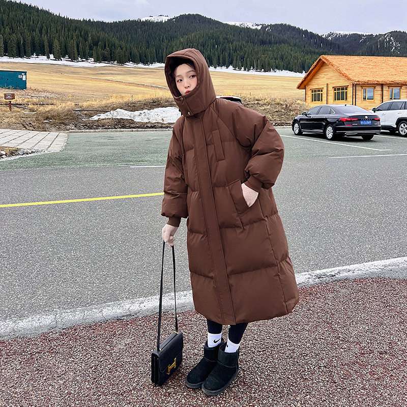 2024 nueva moda de invierno de algodón grueso chaqueta larga suelta chaqueta coreana chaqueta image 9