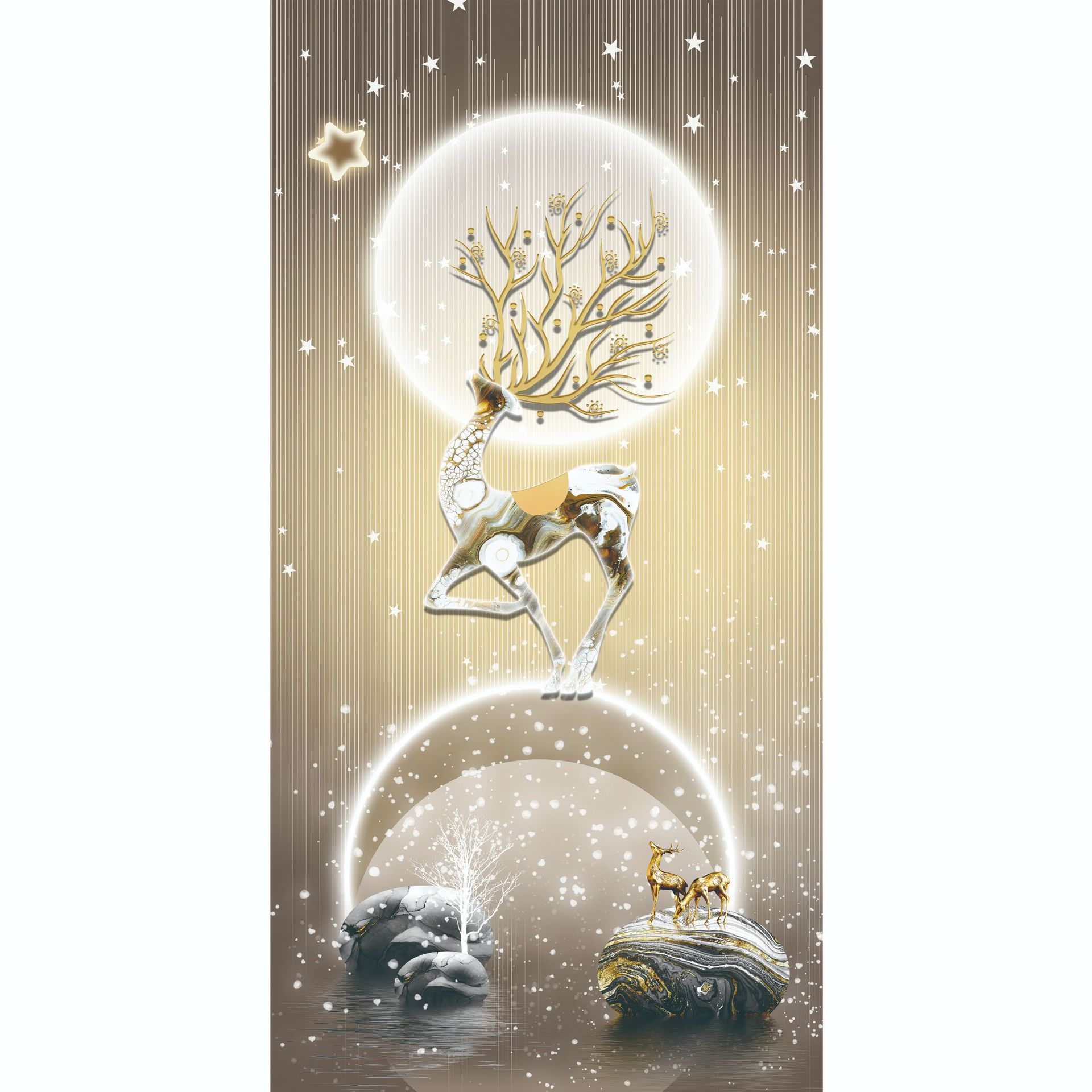Lujo ligero en la puerta colgante pintura de atrajo Cai Lu pasillo pintura decorativa pasillo escalera mural decoración pintura de luz de diamante cristal