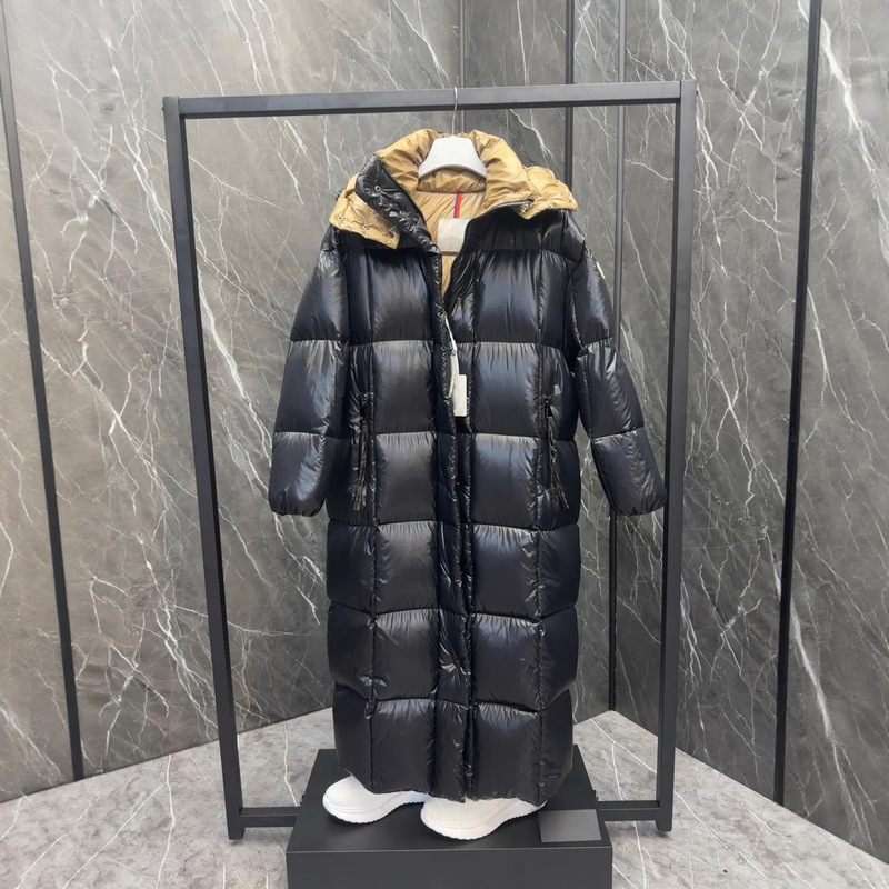 Original Moncler Parana Black Gold High-End Version down Jacket, Glossy Puffer Jacket, Goose Down, Detachable Hood, Short and Long Styles