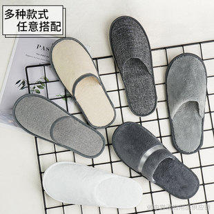Ll Disposable Slippers for Hotel Home Hospitality Travel Portable Coral Velvet Thickeneded Linen Anti-Slip Hotel and B&B Special