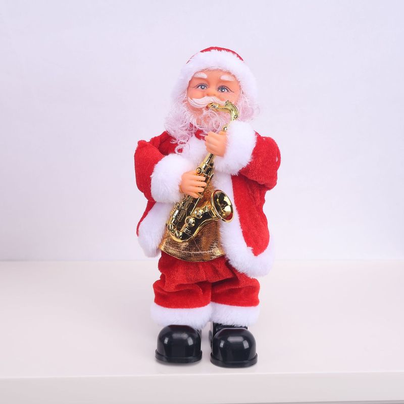 ギターを弾き、サックスを奏でる音楽付きクリスマスギフト電動サンタクロース クリスマスオーナメント|undefined
