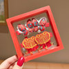 Children's hair accessory, hairgrip, red festive hairpins with bow, Chinese style
