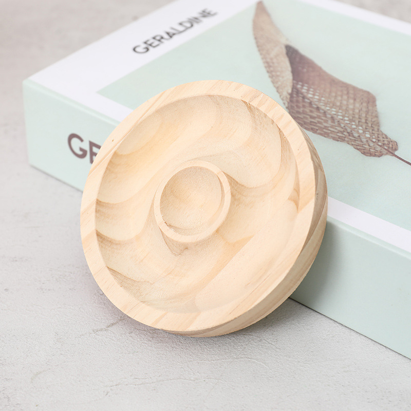 Placa de pulsera de madera maciza Placa de exhibición redonda con cuentas Pulsera Placa de almacenamiento de pulsera Paleta de almacenamiento de exhibición de joyería