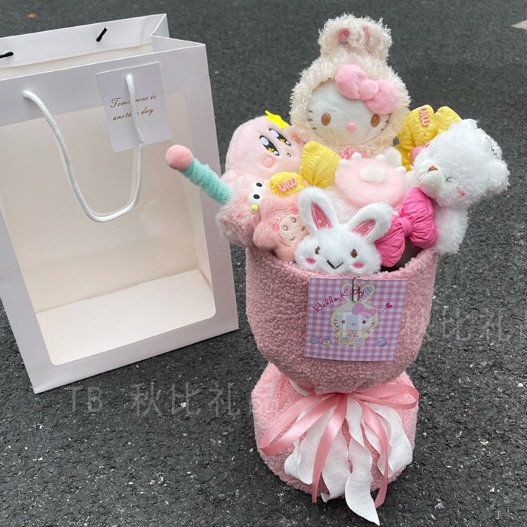 誕生日プレゼントの女の子ハローキティのぬいぐるみの花束ぬいぐるみは、彼女の七夕バレンタインデーをプレゼントします|undefined
