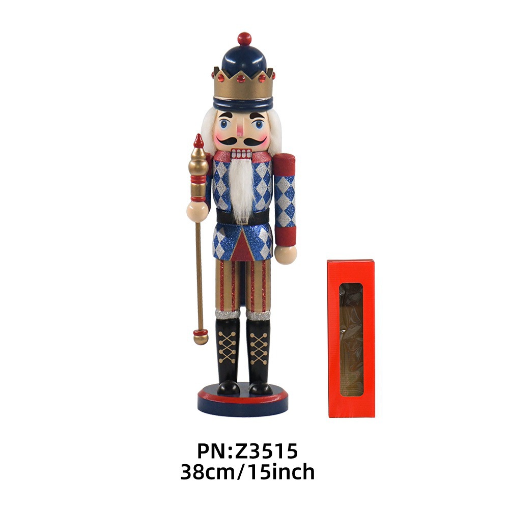 Transfronterizos 35cm pan de jengibre hombre calendario chef nuez soldados decoraciones navideñas fábrica de muñecas de madera al por mayor