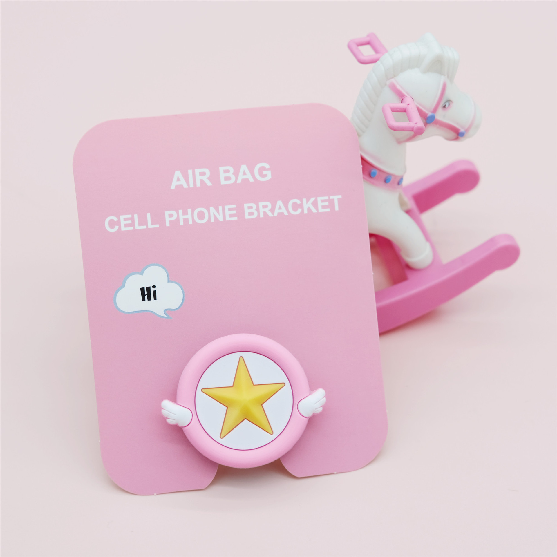 Airbag de dibujos animados soporte de teléfono móvil retráctil creativo personalizado escritorio plegable adhesivo perezoso soporte pequeño multifuncional