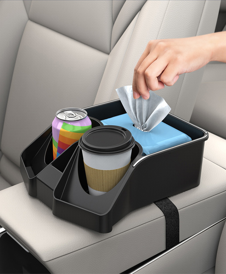 Car armrest box storage box storage box tissue box car middle storage high-grade multi-functional water cup holder cross-border