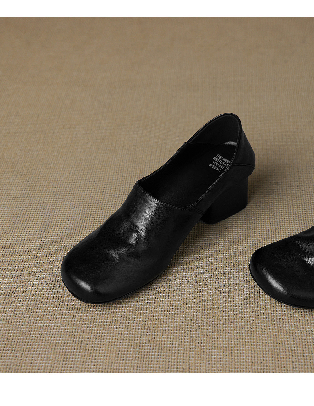 Giày lười nữ da bò đế dày 5 cm mũi vuông đế mềm — màu nâu chi tiết 14