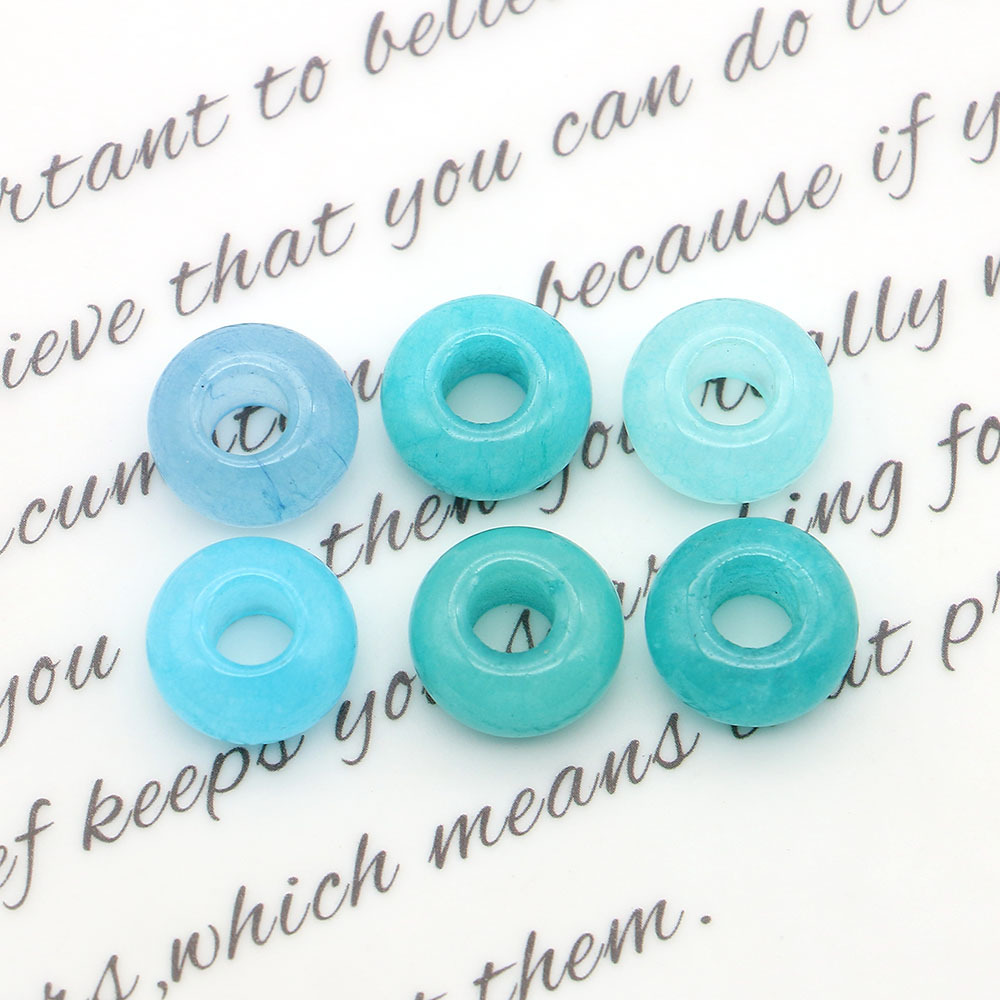 Pequeño anillo de piedra natural botón de seguridad de cristal DIY cuerdas de trenzado cuentas de pulsera collar accesorios colgante