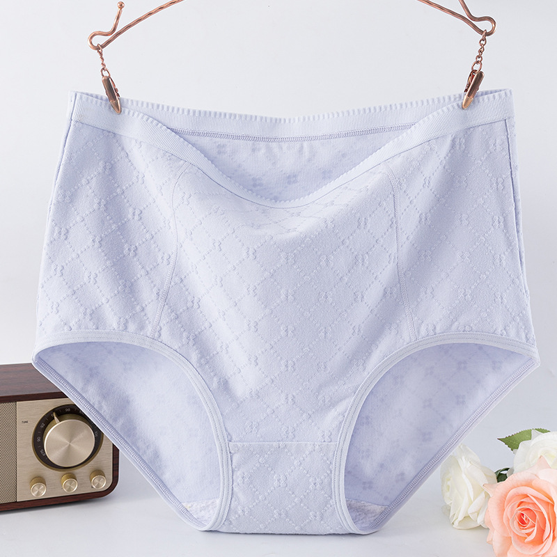 El nuevo jacquard de algodón puro de cintura alta de gran tamaño más obeso MM200 kg más ropa interior grasa es refrescante.
