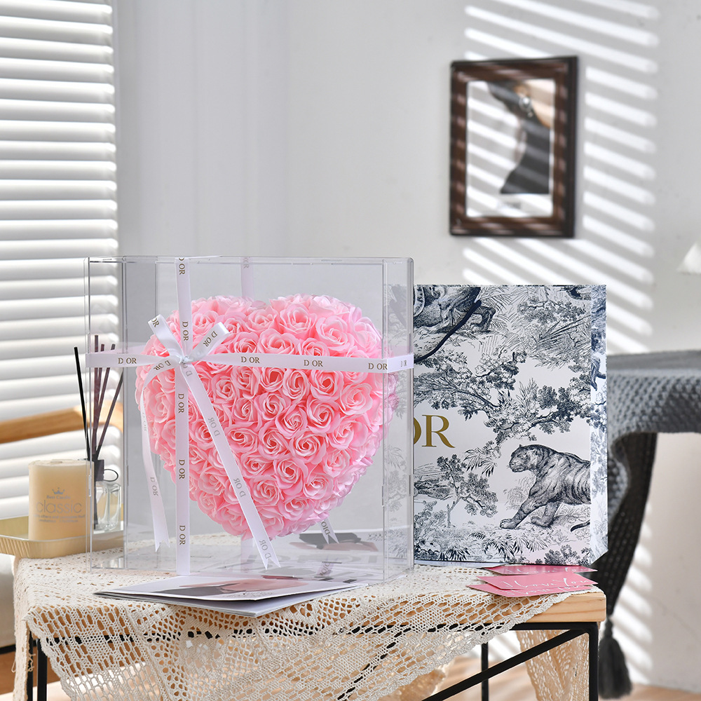 35*35cm 사쿠라 핑크 [핫셀링 완제품 선물 가방] 열어서 돈을 넣을 수 있습니다