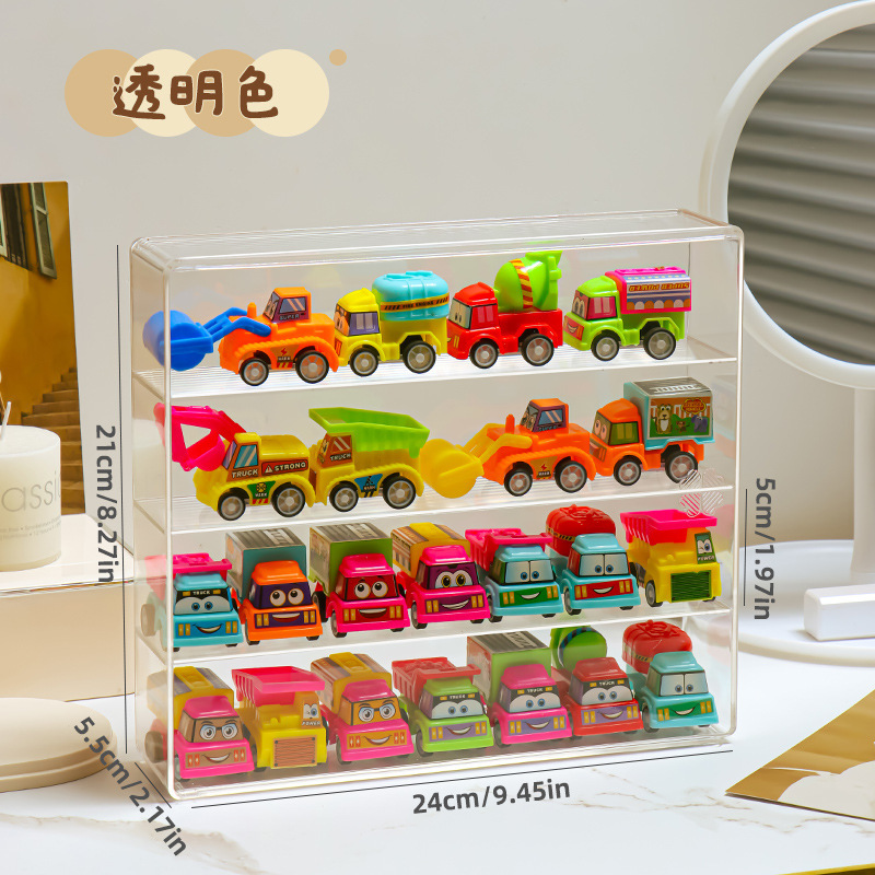 工場卸売り玩具車模型収納箱分格多層透明棚1:64風火輪車位箱|undefined