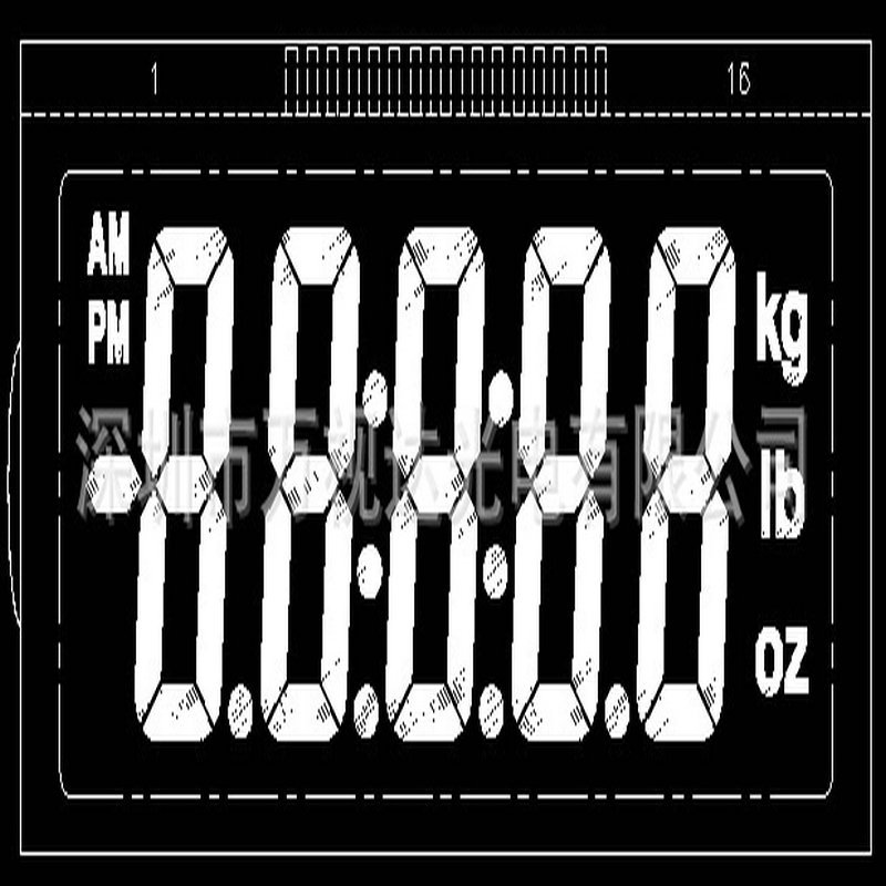 厂家直销电子秤LCD液晶屏数显VA黑底白字LCD显示屏精准高清晰度