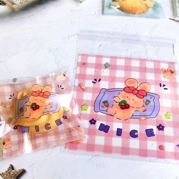 ins风马卡龙自封包装袋塑料雪花酥牛轧糖饼干礼品包装多尺寸100个