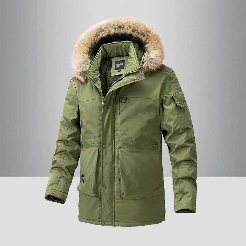 Amazon invierno nueva ropa de algodón impermeable con capuz desmontable hombre chaqueta de algodón gruesa hombre