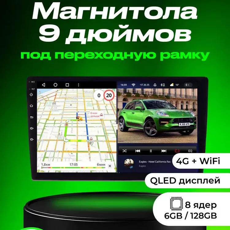 Магнитола 9 дюймов под переходник