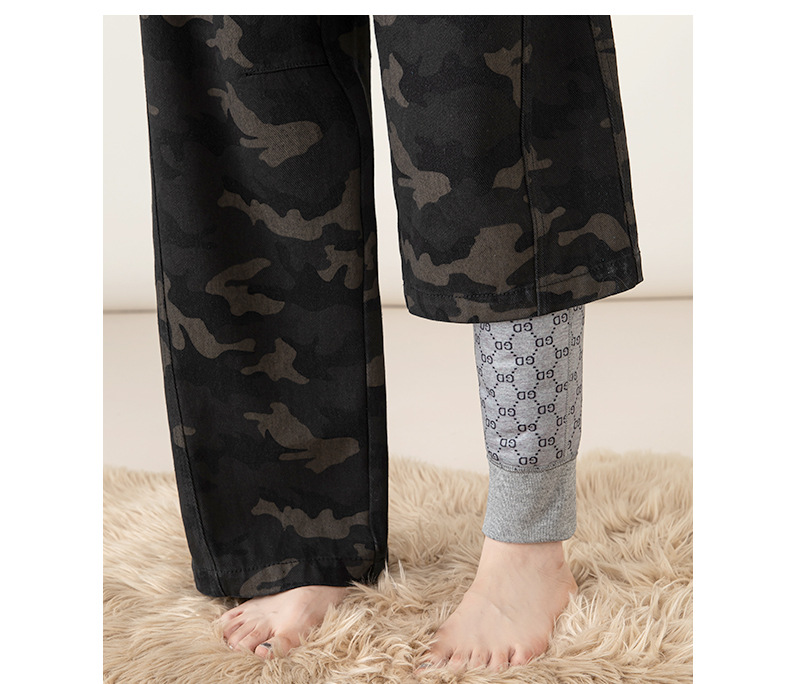 Quần legging nữ lót lông cừu cạp cao giữ ấm mùa đông — lưới chi tiết 7