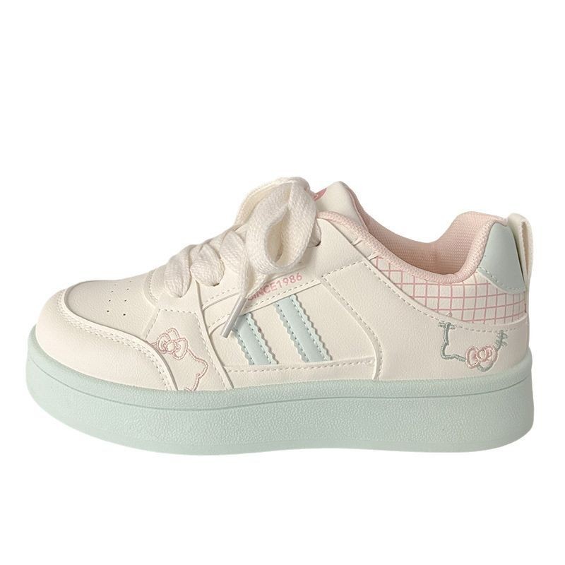 Zapatos blancos de suela gruesa rosa para mujeres transpirables 2026 primavera nuevo nicho chic diseño casual zapatos deportivos de estudiantes