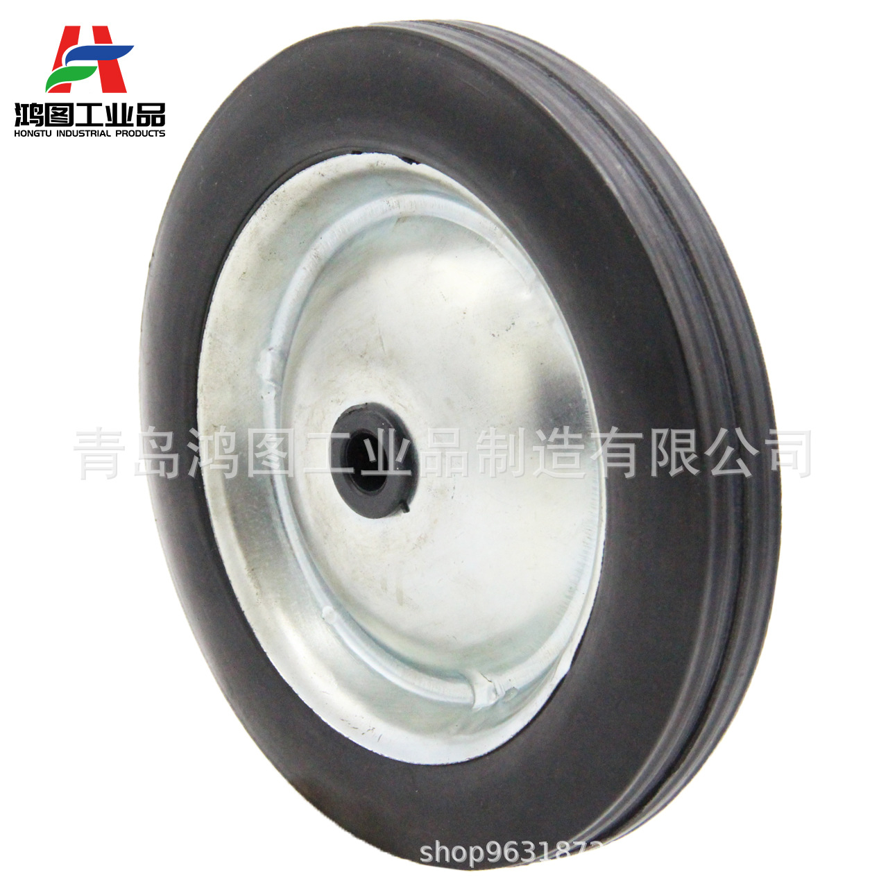 7寸160顺纹橡胶实心轮 (3)
