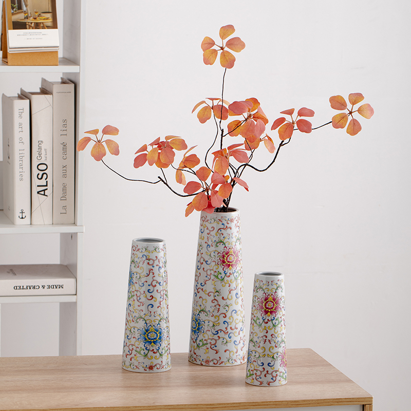 Enamel Chinese retro creative ceramic home decoration dried flowers…